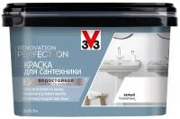 Белая краска для сантехники RENOVATION PERFECTION с защитным покрытием лак-БЕЛЫЙ-1.0 л