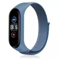 Ремешок нейлоновый для Xiaomi Mi Band 4/ Mi Band 5/ Mi Band 6 синий