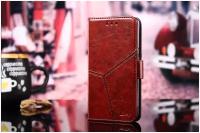 Чехол-книжка MyPads для Huawei Honor 8 Pro 5.7/Huawei Honor V9 5.7(DUK-AL20) прошитый по контуру с необычным геометрическим швом красный кирпичный