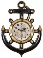 Часы настенные Рубин в форме якоря 27,5х38 см черный с золотом "Маяк" (3827-002)
