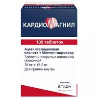 Кардиомагнил таб. п/о плен., 75 мг+15.2 мг, 100 шт