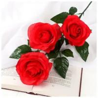 Цветы искусственные "Роза Жанна" 10*61 см, красная