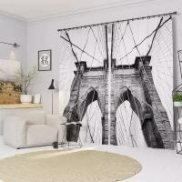 Фотошторы Бруклинский мост Ш150xВ170 см. 2шт. Блэкаут на тесьме
