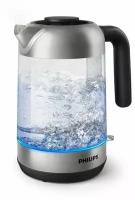 Чайник PHILIPS HD9339 1.7л. 2.2 кВт металл/стекло, серебристый/черный (HD9339/80)