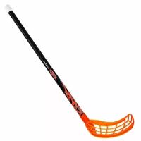 Клюшка для флорбола RealStick Tribal Jr, арт. MR-KF-TR70-OR, 70 см, прямой крюк, пластик, черный-оранжевый