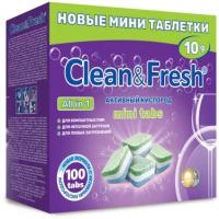 Мини-таблетки для посудомоечных машин Clean & Fresh CLEAN&FRESH All in 1, 100 шт*10 г