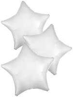Набор воздушных шаров Anagram звёзды Сатин, Белый, 46 см, 3 шт