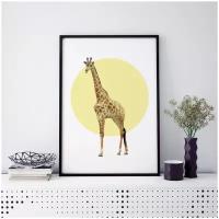 Постер / Плакат / Картина на холсте Жираф 60x90 см в подарочном тубусе