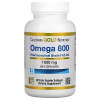 California GOLD Nutrition California Gold Nutrition, Омега 800, Рыбий жир 80% EPA / DHA, 1000 мг, 90 гелей