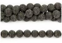 Каменные бусины из натурального камня - Лава черная 6 мм