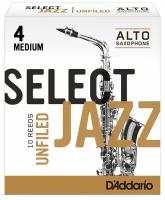 RRS10ASX4M Select Jazz Unfiled Трости для саксофона альт, размер 4, средние (Medium), 10шт, Rico