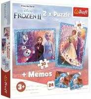 Пазлы Trefl Мемо Загадочная земля Frozen, 2 в 1