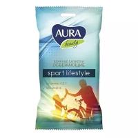 AURA BEAUTY Влажные салфетки освежающие SPORT LIFESTYLE pocket-pack 15шт