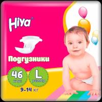 Подгузники HIYA размер L, 9-14 кг, 46 шт, детские, ультратонкие