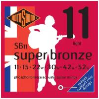 ROTOSOUND SB11 STRINGS PHOSPHOR BRONZE струны для акустической гитары, покрытие - фосфорированная бронза, 11-52