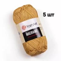 Пряжа YarnArt Macrame Кремовый (155) 5 мотков 90 г/130 м (100% полиэстер) ярнарт шнур для плетения макраме