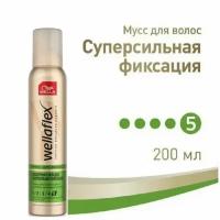 WELLAFLEX Мусс для волос Эластичная укладка, ультрасильная фиксация № 5, 200 мл