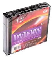 Оптический диск DVD-RW VS 4.7Gb, 4x, slim case, 1шт. (VSDVDRWSL01)