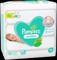 Детские влажные салфетки Pampers Sensitive 208 шт