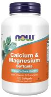 Минералы NOW Calcium & Magnesium +D3 120 гел.капс