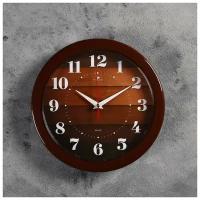 Часы настенные "Рубин. Паркет", коричневый обод, d=23 см 2643194