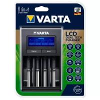 Зарядные устройства Varta Зарядное устройство VARTA LCD DUAL TECH CHARGER для 1-4 AAA,AA, 18650, RCR123A, USB, -∆V