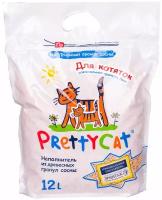 PrettyCat наполнитель древесный для котят "Wood Granules" 12 л