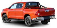 Защита заднего бампера d76+d57 уголки Rival для Toyota Hilux VIII (Exclusive) 2018-н. в, нерж. сталь, 2 части, R.5722.006