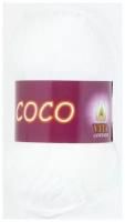 Пряжа хлопковая Vita Cotton Coco (Вита Коко) - 1 моток, 3851 белый, 100% мерсеризованный хлопок 240м/50г