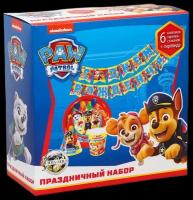 Набор для проведения праздника Paw Patrol, Щенячий Патруль, С Днем Рождения, красный, 6 персон