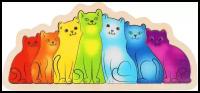 Развивающая доска "Разноцветные котята"