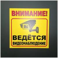 Табличка "Внимание! Ведётся видеонаблюдение" (20 х 20 см, ПВХ 2 мм)