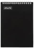 Блокнот на спирали Attache А5 60л., черный, блок 60г, обложка 215г