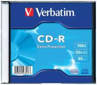 Диск CD-R VERBATIM, 700 Mb, 52х, Slim Case (1 штука)