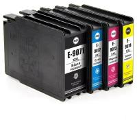 Картриджи повышенной емкости для Epson WorkForce Pro WF-6090DW, WF-6590DWF (совм T9081-T9084 / T9071-T9074), совместимые, пигментные, комплект 4 цвета