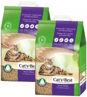 CAT'S BEST SMART PELLETS - Кэтс Бэст наполнитель древесно-комкующийся для длинношерстных кошек (5 л + 5 л)