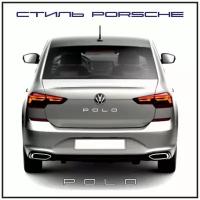 Орнамент-шильдик (эмблема, наклейка на авто и др.) в стиле Porsche/Порше Polo/Поло зеркальный