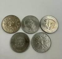 Набор Монет Великобритания 5 штук 1 крона 1947-1970 год