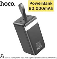 PowerBank Внешний аккумулятор Hoco 80000 DB31A черный фонариком и цифровым дисплеем