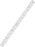 Трансфер "COLDPLAY", белый, переводная наклейка на одежду 422x15 мм