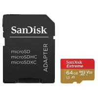 Карта памяти 64Gb - SanDisk MicroSD Extreme Class 10 SDSQXA2-064G-GN6MA с переходником под SD (Оригинальная!