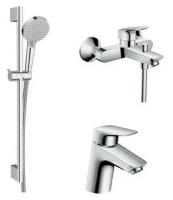 Комплект смесителей Hansgrohe Logis с душевым гарнитуром (71400000, 71070000, 26275000)