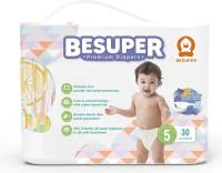 Diapers-подгузники BESUPER Premium, размер XL (5) 12+ кг. 30 шт