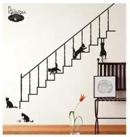 Интерьерная наклейка Кошки на лестнице