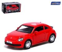 Машина металлическая VOLKSWAGEN THE BEETLE, 1:38, инерция, открываются двери, цвет красный