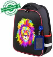 270618, Ранец BRAUBERG FIT, 2 отделения, "Colorful lion", 38х27х14 см, 270618