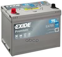 Exide Ea755 Premium_аккумуляторная Батарея! 19.5/17.9 Рус 75ah 630a 270/173/222 Carbon Boost EXIDE арт. EA755