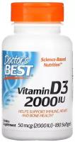 Капсулы Doctor's Best Vitamin D3, 80 г, 2000 ME, 180 шт