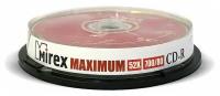 Носители информации CD-R, 52x, Mirex Maximum, Cake/10, UL120052A8L