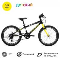 Велосипед Forward Rise 20 2.0, 20', 7 скоростей, черный/желтый